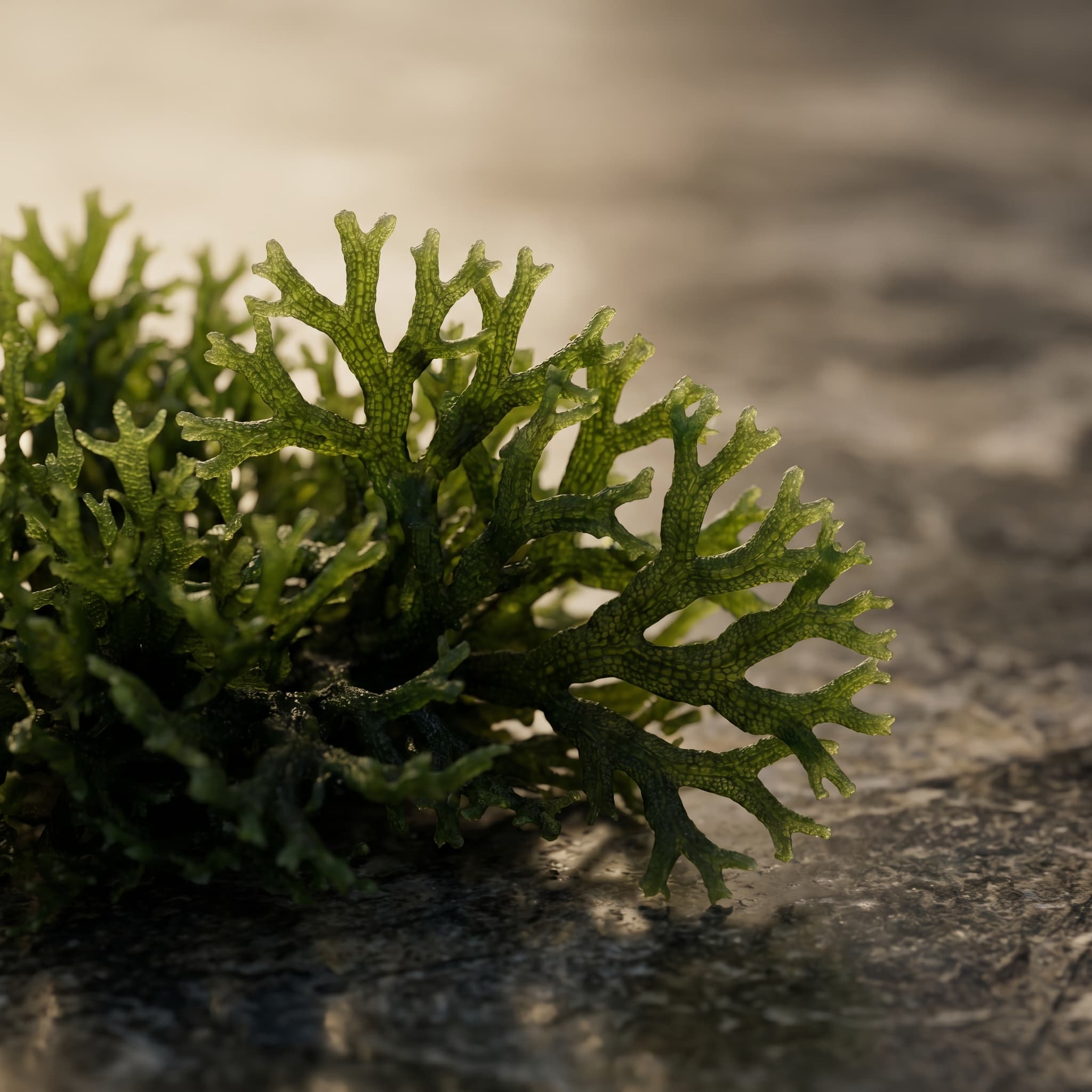 Fine moss-like Riccardia texture for a miniature ecosystem